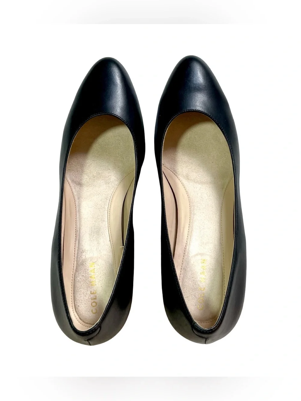 Cole Haan The Go To Grand.OS Black Leather Wedge Pumps Size 8